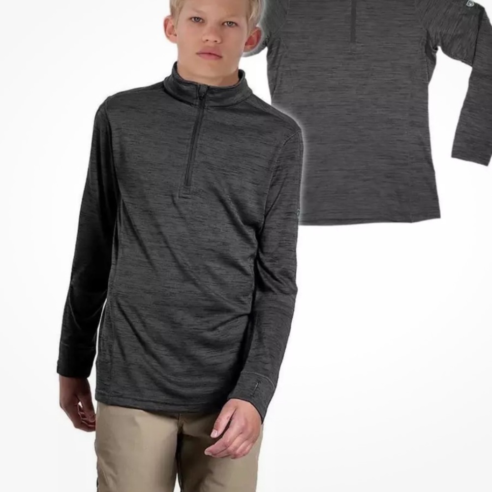 KUHL Kid’s Ryder 1/4 Zip Gray Pullover Long‎ Sleeve Sweater Sz Medium